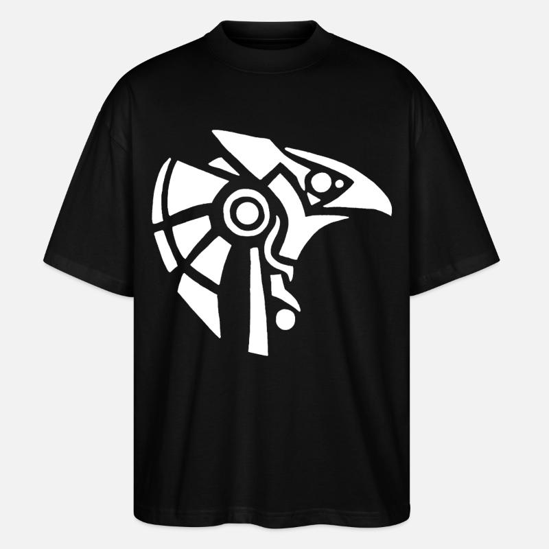 Dieu égyptien Horus (blanc) - T-shirt bio Blaster 2.0 coupe oversize Stanley/Stella Unisexe - noir