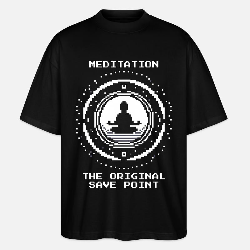 Meditation: der Savepoint | Achtsamkeit, Zen - Stanley/Stella Oversized Unisex Bio T-Shirt Blaster 2.0 - Schwarz