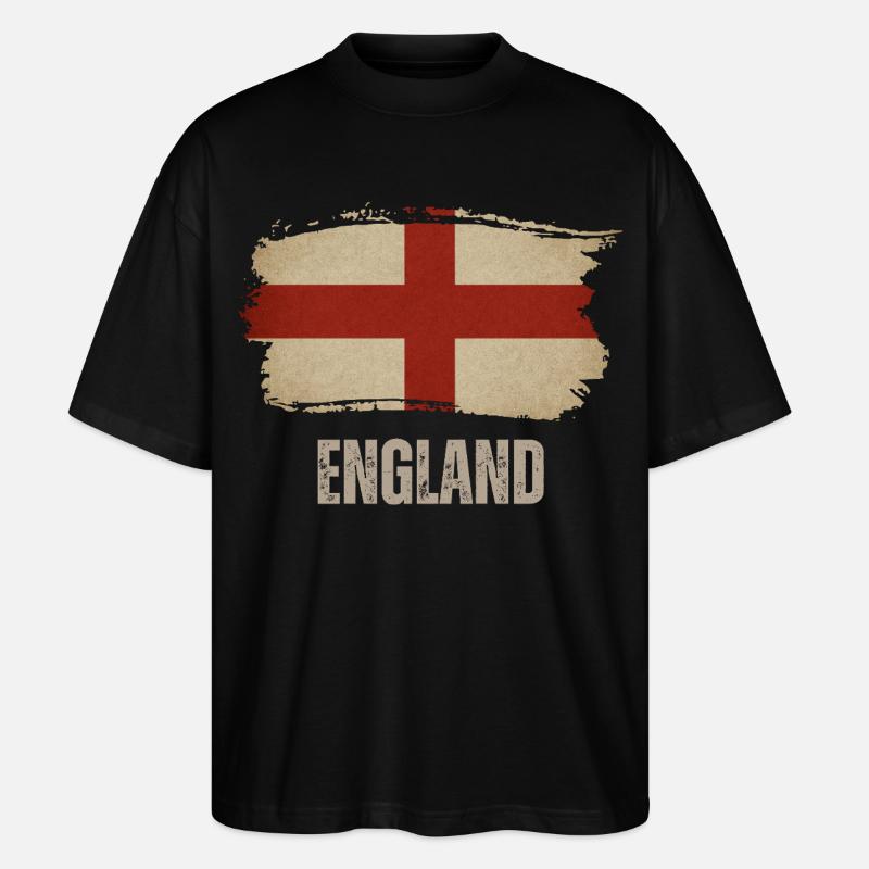 Drapeau de l’Angleterre, fabriqué en Angleterre - T-shirt bio Blaster 2.0 coupe oversize Stanley/Stella Unisexe - noir