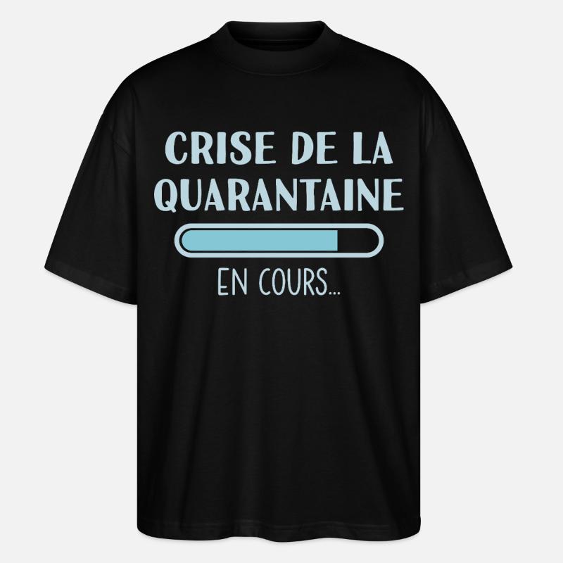 Crise de la Quarantaine en Cours - T-shirt bio Blaster 2.0 coupe oversize Stanley/Stella Unisexe - noir