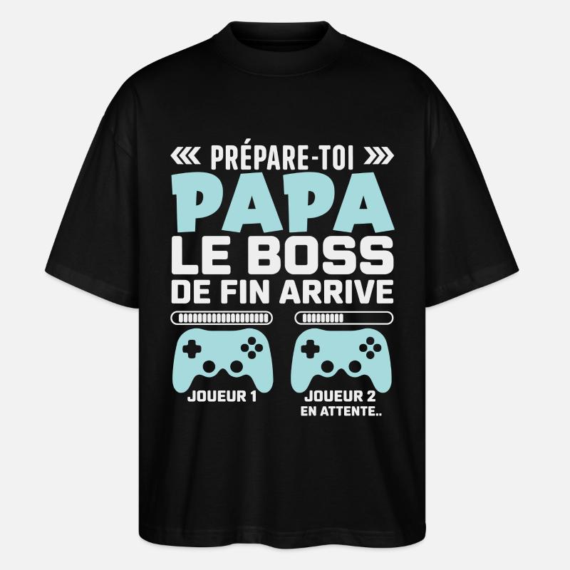 Design Humor Gaming Werdender Vater - Stanley/Stella Oversized Unisex Bio T-Shirt Blaster 2.0 - Schwarz