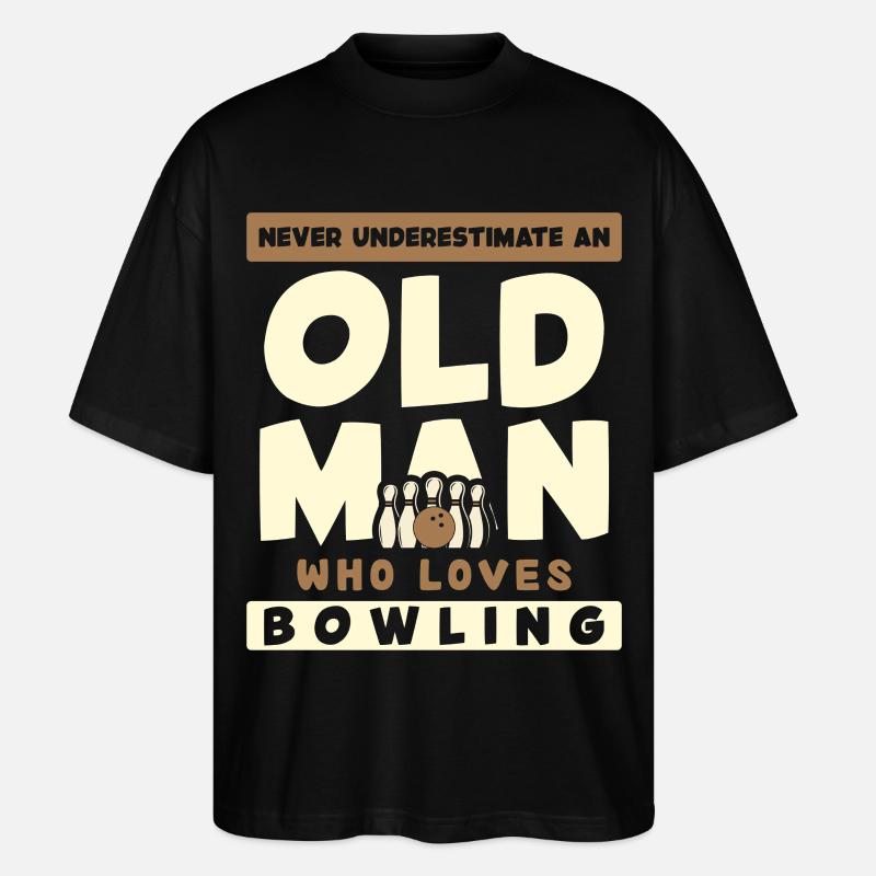 Alter Mann Liebt Bowling Spruch - Stanley/Stella Oversized Unisex Bio T-Shirt Blaster 2.0 - Schwarz