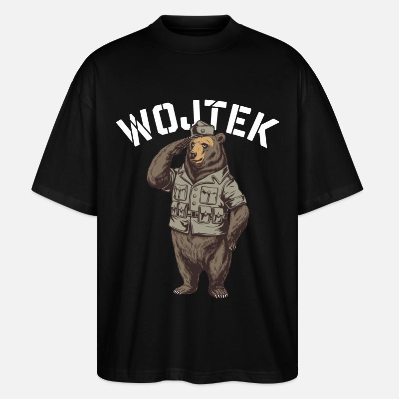 Wojtek Explorer Bear - Stanley/Stella Oversized Unisex Organic T-shirt Blaster 2.0 - black