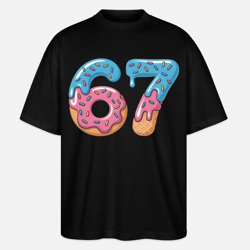 Donutzahlen 6 und 7 - Stanley/Stella Oversized Unisex Bio T-Shirt Blaster 2.0 - Schwarz