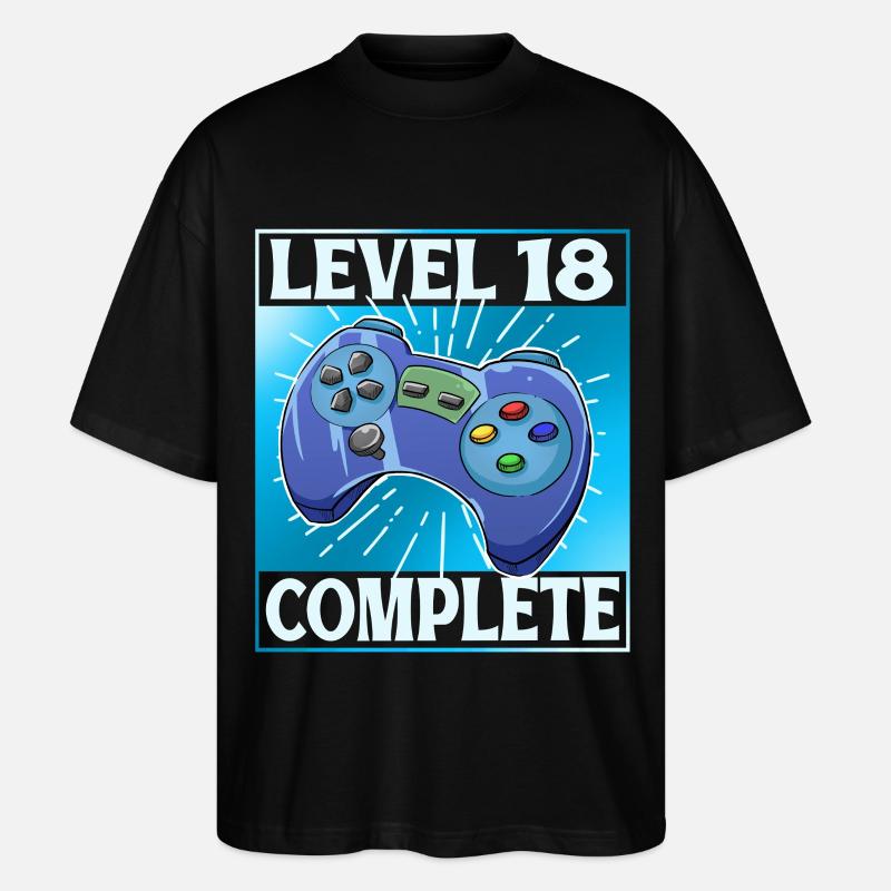 Level 18 Complete - Stanley/Stella Oversized Unisex Bio T-Shirt Blaster 2.0 - Schwarz