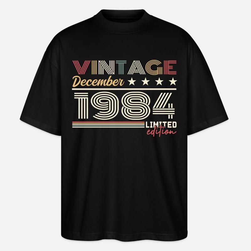Geschenk Dezember 1984 - Stanley/Stella Oversized Unisex Bio T-Shirt Blaster 2.0 - Schwarz