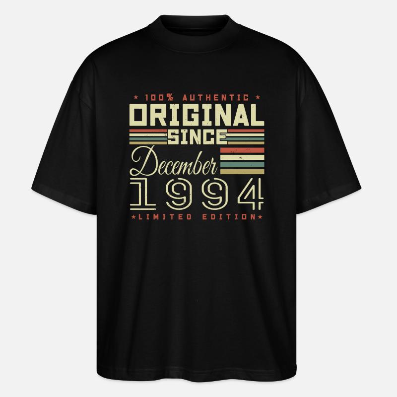31-jähriges Jubiläum | Original Dezember 1994 - Stanley/Stella Oversized Unisex Bio T-Shirt Blaster 2.0 - Schwarz