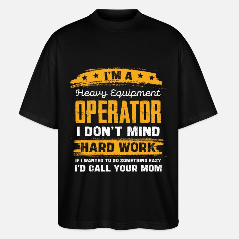 Schwergeräte Operator Spruchshirt - Stanley/Stella Oversized Unisex Bio T-Shirt Blaster 2.0 - Schwarz