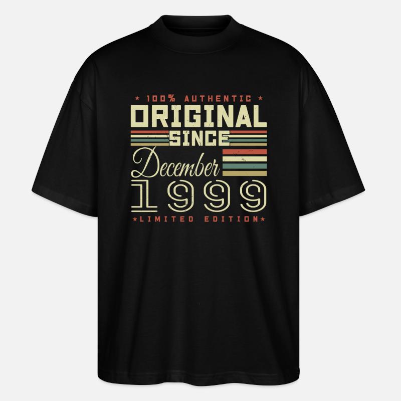 26-jähriges Jubiläum | Original Dezember 1999 - Stanley/Stella Oversized Unisex Bio T-Shirt Blaster 2.0 - Schwarz