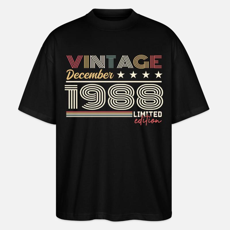 Geschenk Dezember 1988 - Stanley/Stella Oversized Unisex Bio T-Shirt Blaster 2.0 - Schwarz