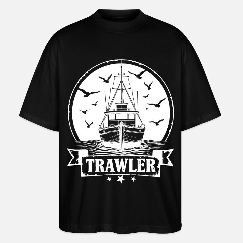Chalutier de pêche Ahoy Maritim - T-shirt bio Blaster 2.0 coupe oversize Stanley/Stella Unisexe - noir
