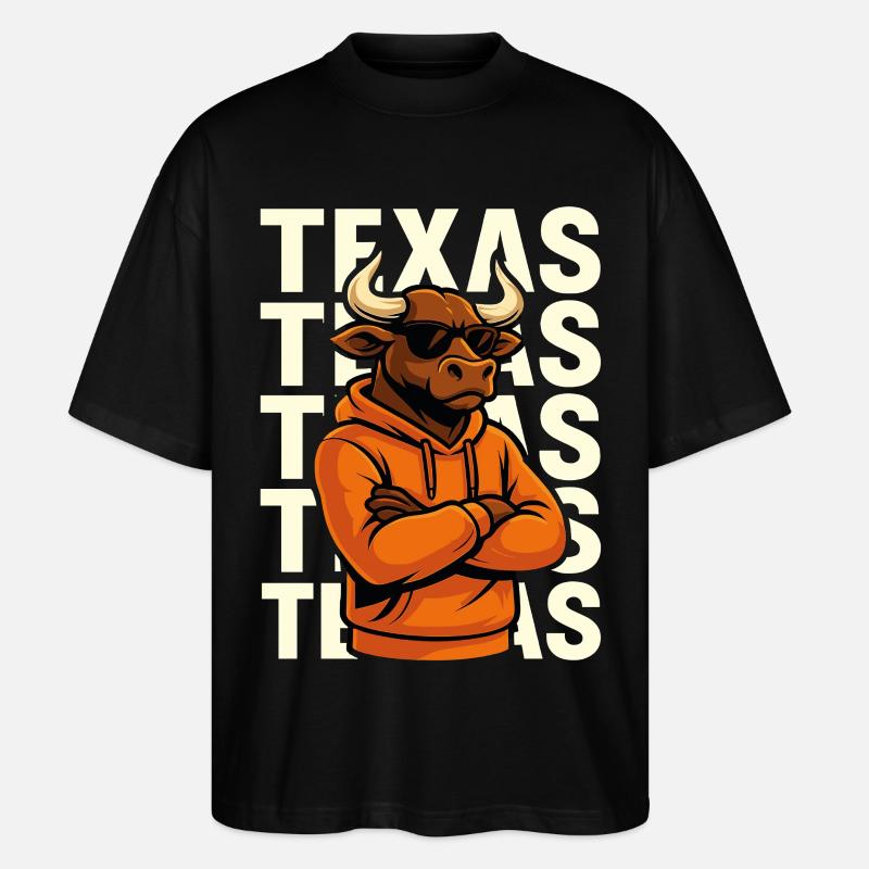 Taureau cool à la texane - T-shirt bio Blaster 2.0 coupe oversize Stanley/Stella Unisexe - noir