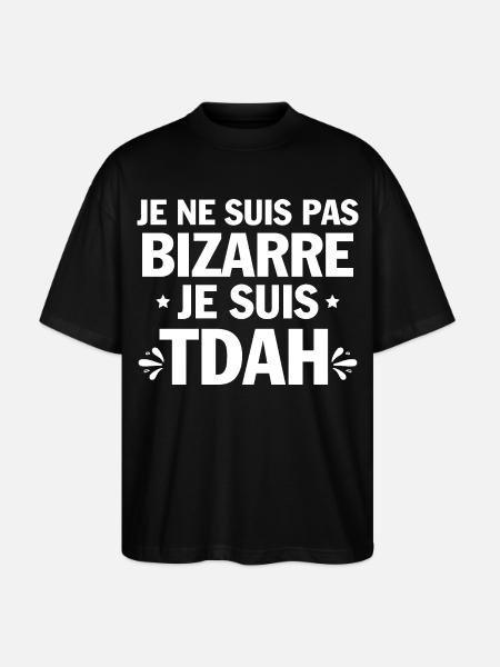 Je suis TDAH Humour et Hyperactivité - T-shirt bio Blaster 2.0 coupe oversize Stanley/Stella Unisexe - noir