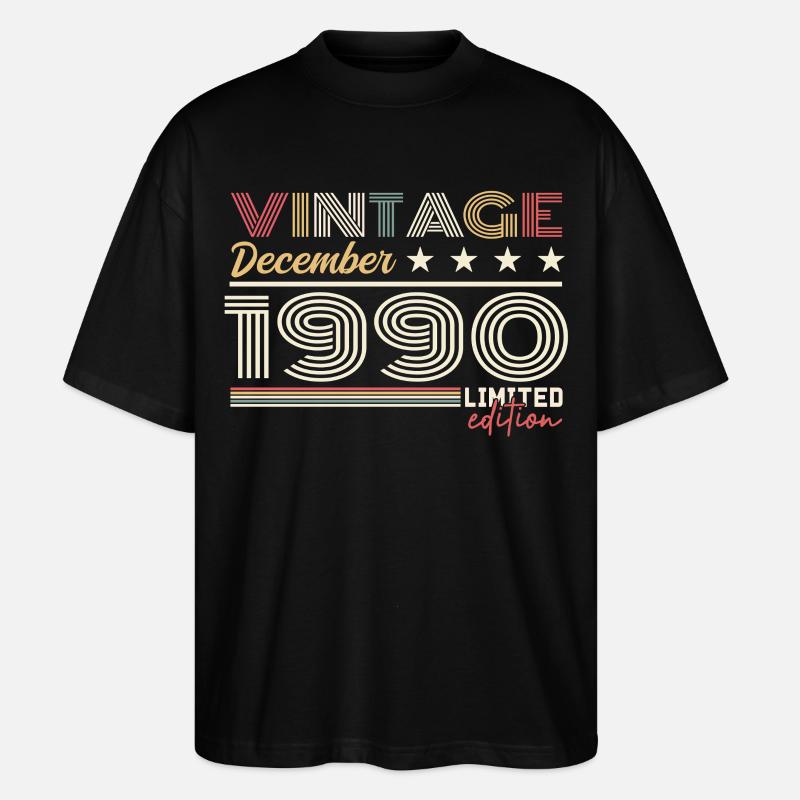 Geschenk Dezember 1990 - Stanley/Stella Oversized Unisex Bio T-Shirt Blaster 2.0 - Schwarz