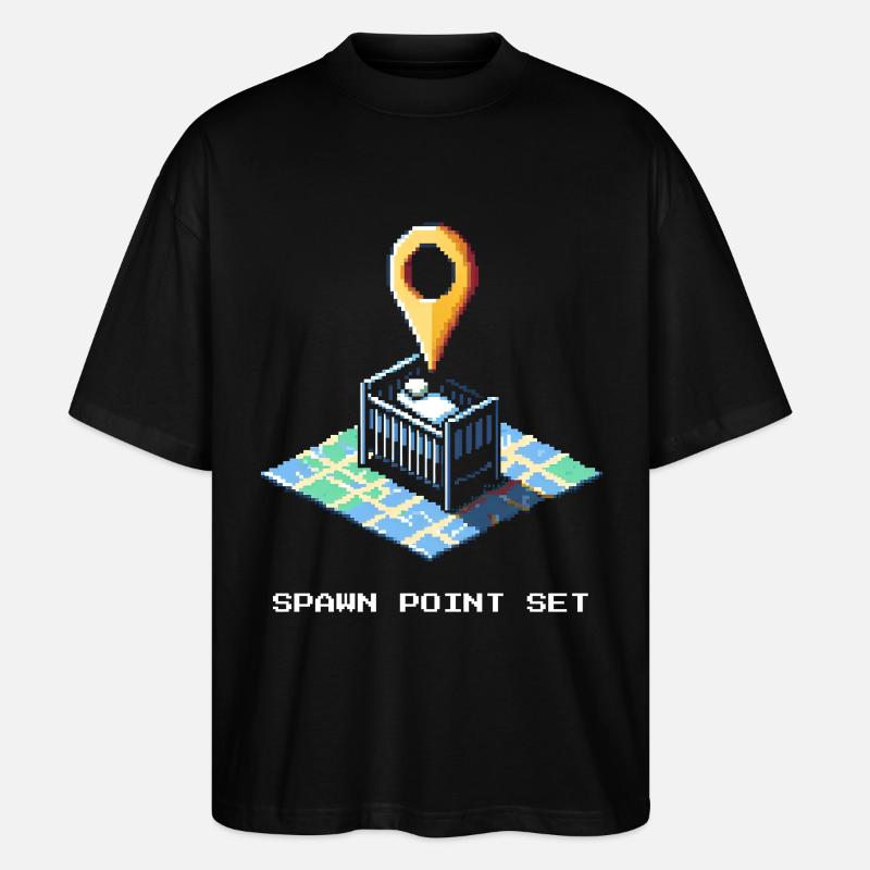 Spawnpunkt gesetzt | Baby ist da - Stanley/Stella Oversized Unisex Bio T-Shirt Blaster 2.0 - Schwarz