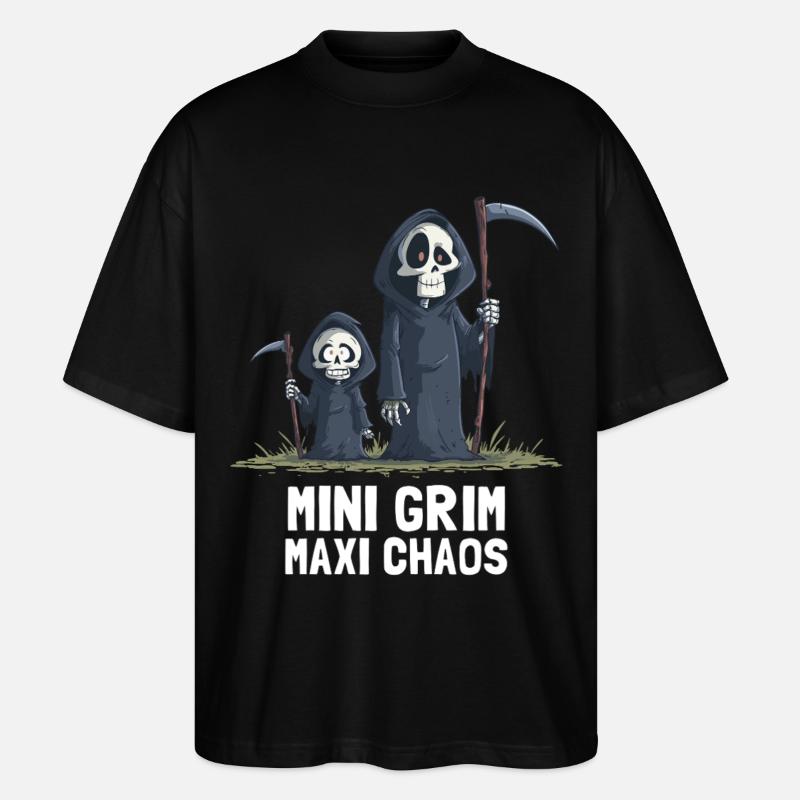Kleiner Grim – Der Sensenmann des Chaos - Stanley/Stella Oversized Unisex Bio T-Shirt Blaster 2.0 - Schwarz