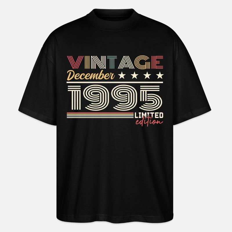 Cadeau Décembre 1995 - T-shirt bio Blaster 2.0 coupe oversize Stanley/Stella Unisexe - noir