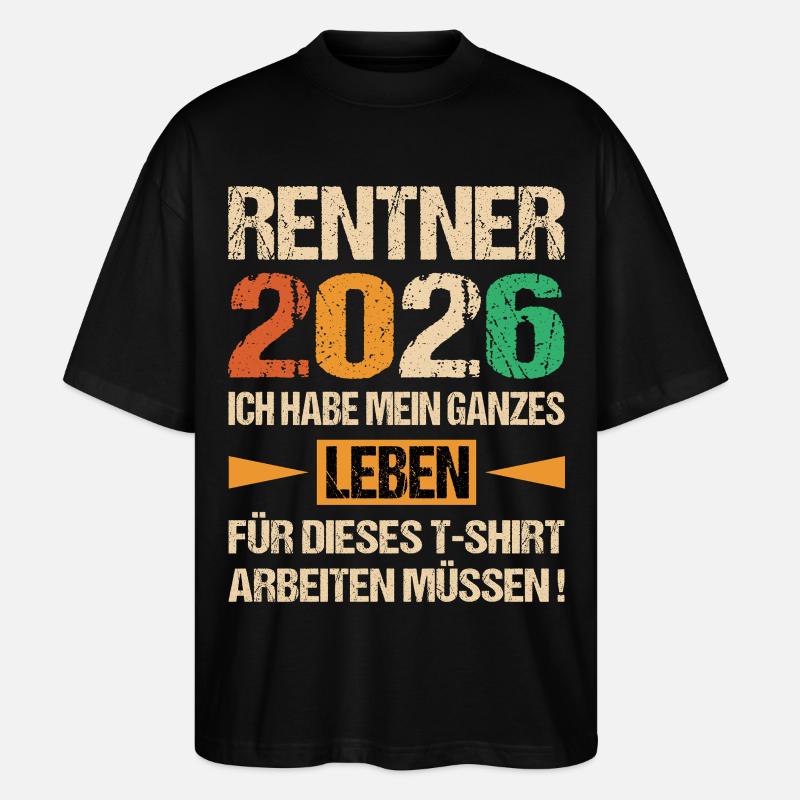 Rentner 2026  - Stanley/Stella Oversized Unisex Bio T-Shirt Blaster 2.0 - Schwarz