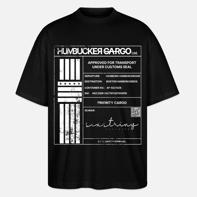 Shipping Label, weiß - Stanley/Stella Oversized Unisex Bio T-Shirt Blaster 2.0 - Schwarz