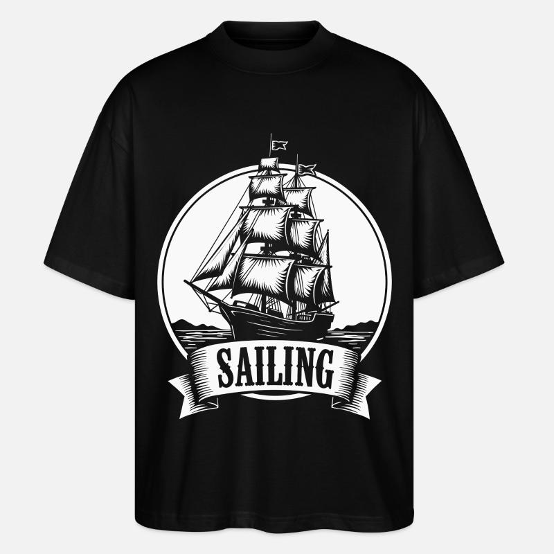 Sailing Segelschiff Maritim Ahoi - Stanley/Stella Oversized Unisex Bio T-Shirt Blaster 2.0 - Schwarz