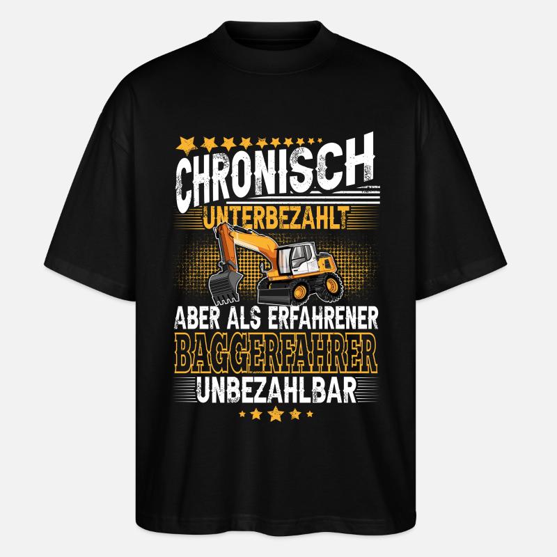 Baggerfahrer - Stanley/Stella Oversized Unisex Bio T-Shirt Blaster 2.0 - Schwarz