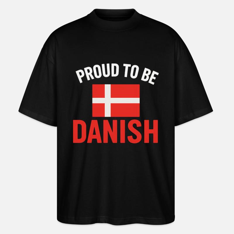 Fier de l’art du drapeau danois - T-shirt bio Blaster 2.0 coupe oversize Stanley/Stella Unisexe - noir