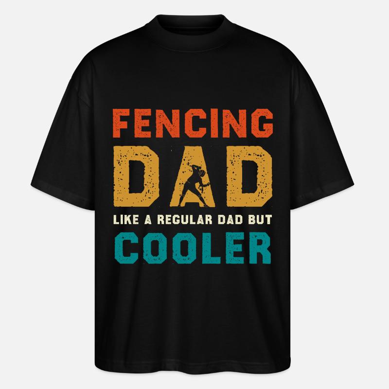 Fencing Dad Cooler Than Regular Dad - Stanley/Stella Oversized Unisex Bio T-Shirt Blaster 2.0 - Schwarz