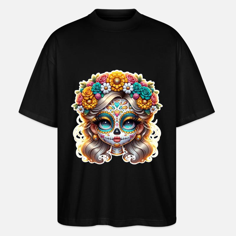 La Catrina - Stanley/Stella Oversized Unisex Bio T-Shirt Blaster 2.0 - Schwarz