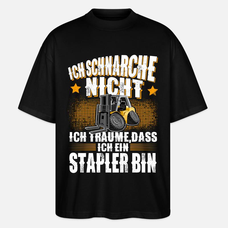 Gerbeur pour chariot élévateur - T-shirt bio Blaster 2.0 coupe oversize Stanley/Stella Unisexe - noir