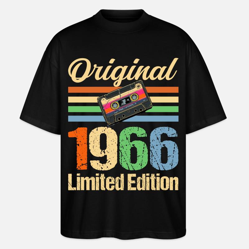 60e anniversaire Millésime 1966 - T-shirt bio Blaster 2.0 coupe oversize Stanley/Stella Unisexe - noir