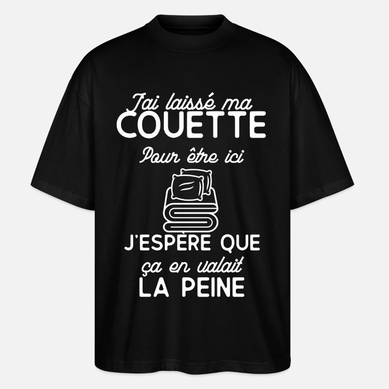 Couette Attaque le Matin - T-shirt bio Blaster 2.0 coupe oversize Stanley/Stella Unisexe - noir