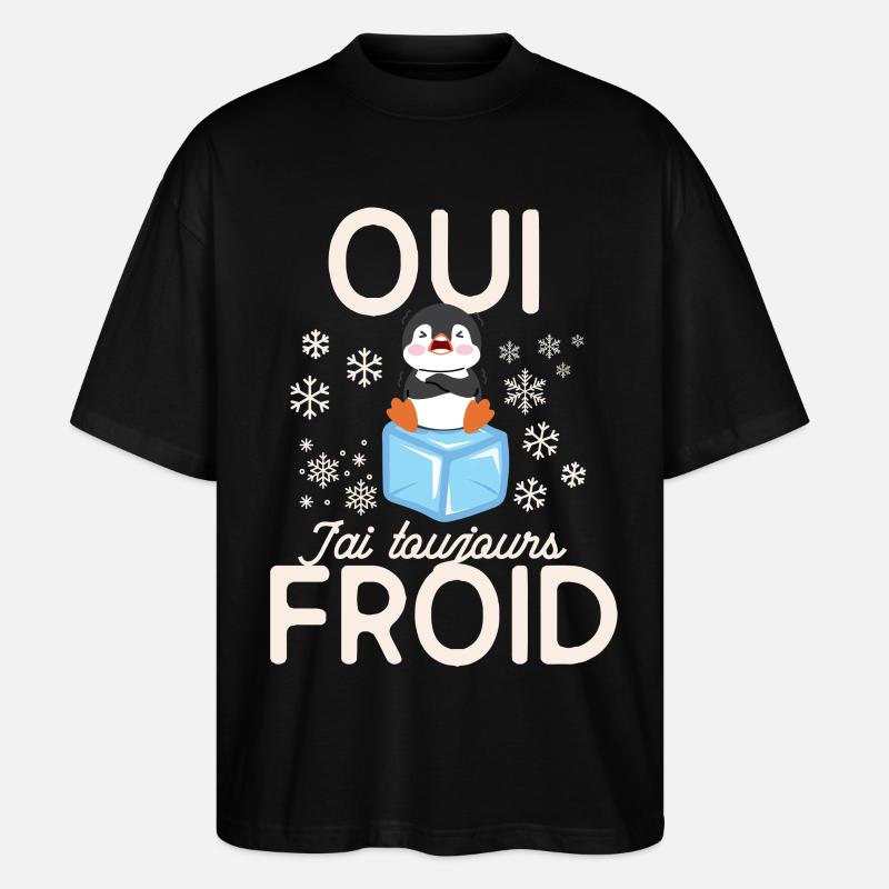 Frozen Penguin Always Cold - Stanley/Stella Oversized Unisex Organic T-shirt Blaster 2.0 - black