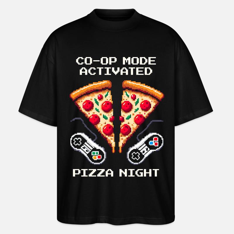 Coop activé : Soirée pizza | Jeux multijoueurs - T-shirt bio Blaster 2.0 coupe oversize Stanley/Stella Unisexe - noir