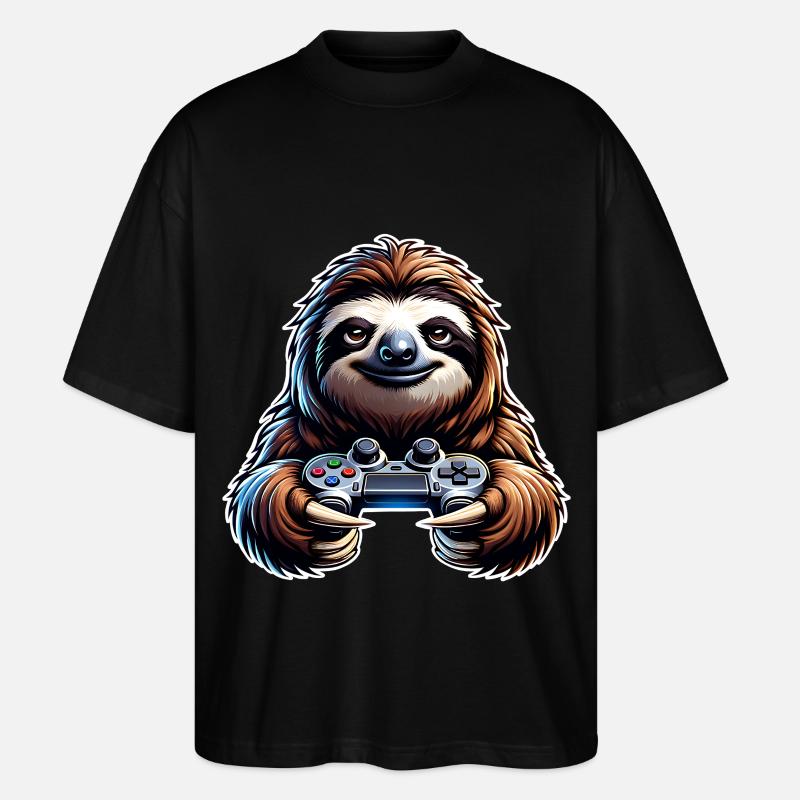 Gaming Faultier Controller - Stanley/Stella Oversized Unisex Bio T-Shirt Blaster 2.0 - Schwarz