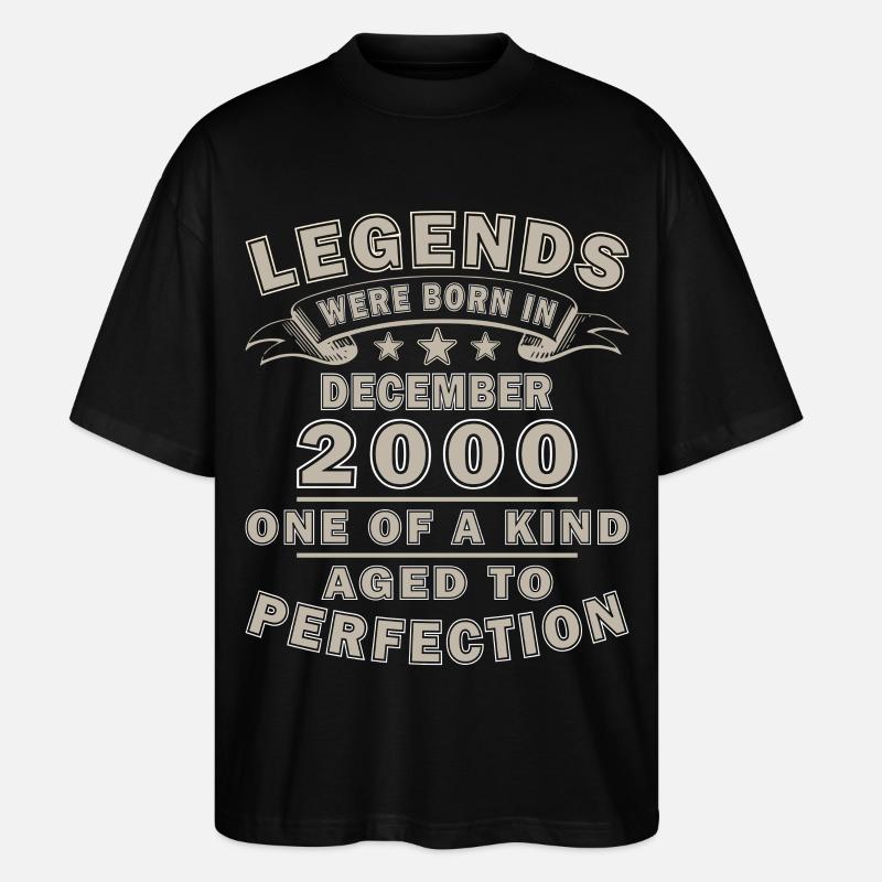Dezember 2000 Dezember Jubiläum Dezember 2000 - Stanley/Stella Oversized Unisex Bio T-Shirt Blaster 2.0 - Schwarz