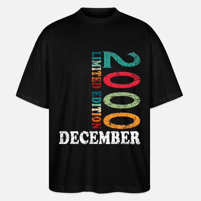 Anniversaire en décembre 2000 - décembre - T-shirt bio Blaster 2.0 coupe oversize Stanley/Stella Unisexe - noir