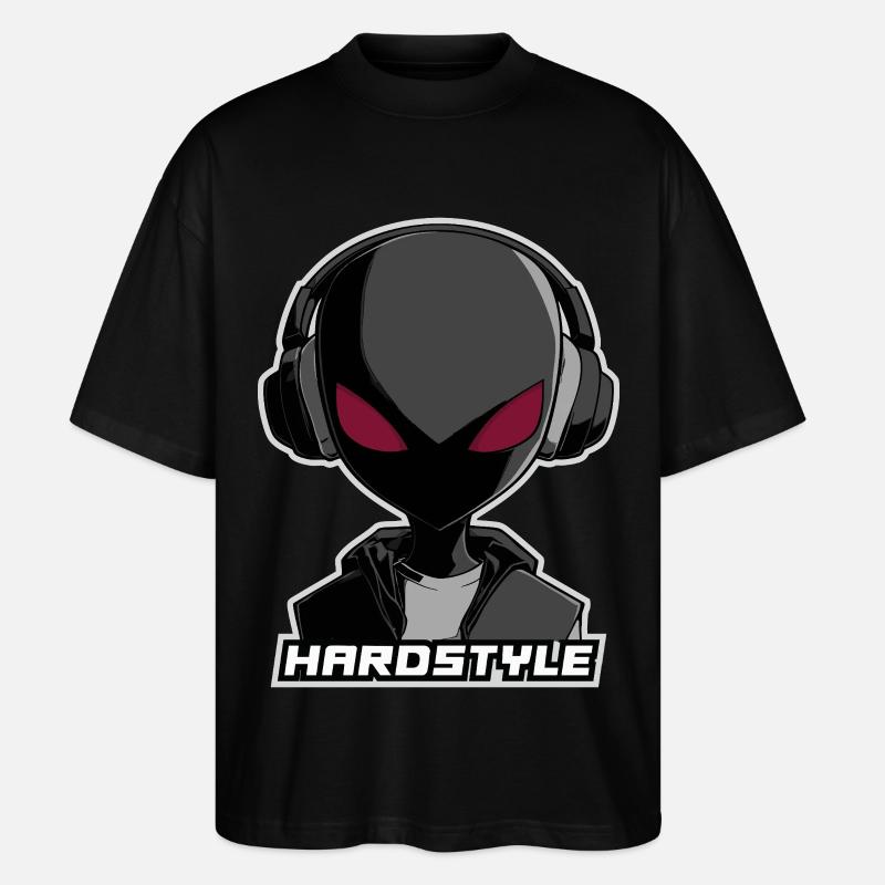 Hardstyle Alien – Conception musicale au casque - T-shirt bio Blaster 2.0 coupe oversize Stanley/Stella Unisexe - noir