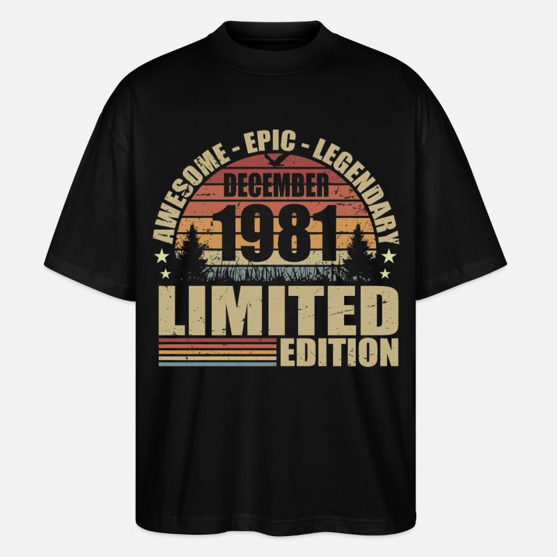 Dezember 1981 - Limitierte Auflage Dezember 1981 - Stanley/Stella Oversized Unisex Bio T-Shirt Blaster 2.0 - Schwarz