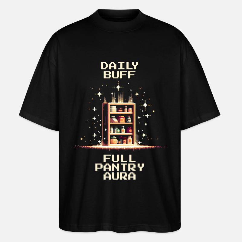 Volle Vorratskammer | Pixel Art - Stanley/Stella Oversized Unisex Bio T-Shirt Blaster 2.0 - Schwarz