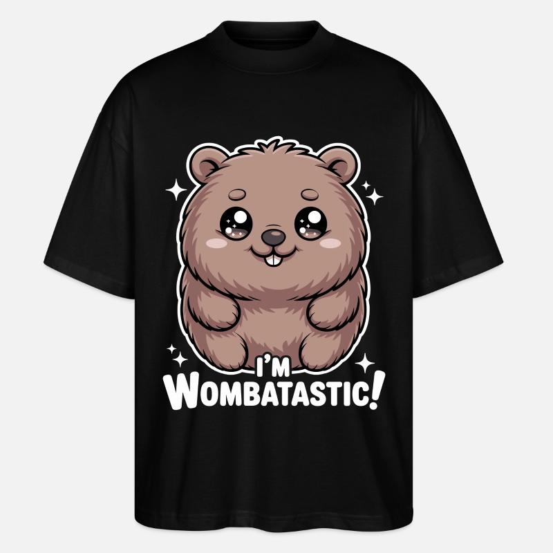 Niedlicher Wombat I'm Wombatastic - Stanley/Stella Oversized Unisex Bio T-Shirt Blaster 2.0 - Schwarz