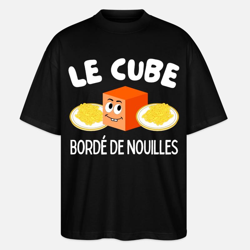Le Cube Bordé de Nouilles - T-shirt bio Blaster 2.0 coupe oversize Stanley/Stella Unisexe - noir