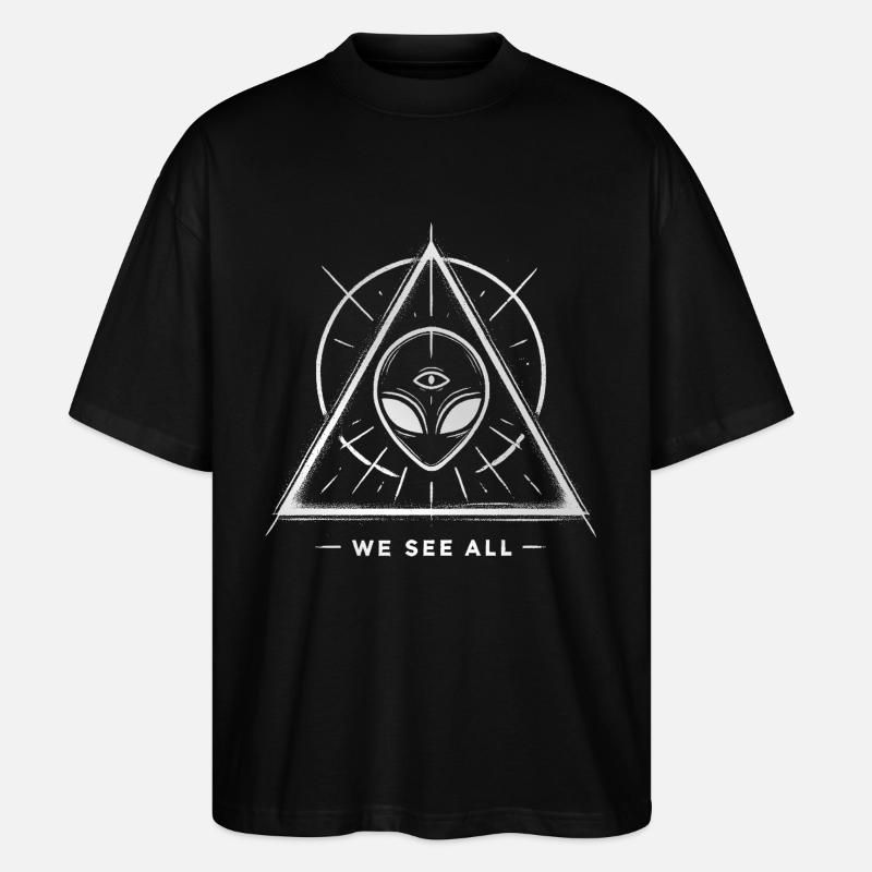 UFO Alien Eye Triangular Sigil - Stanley/Stella Oversized Unisex Organic T-shirt Blaster 2.0 - black