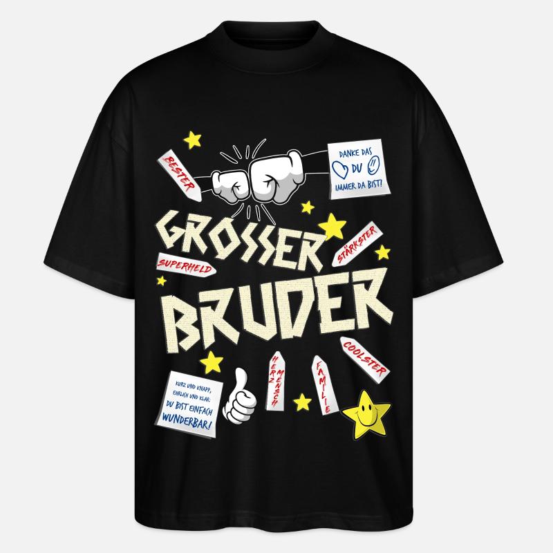 Brüder - Stanley/Stella Oversized Unisex Bio T-Shirt Blaster 2.0 - Schwarz