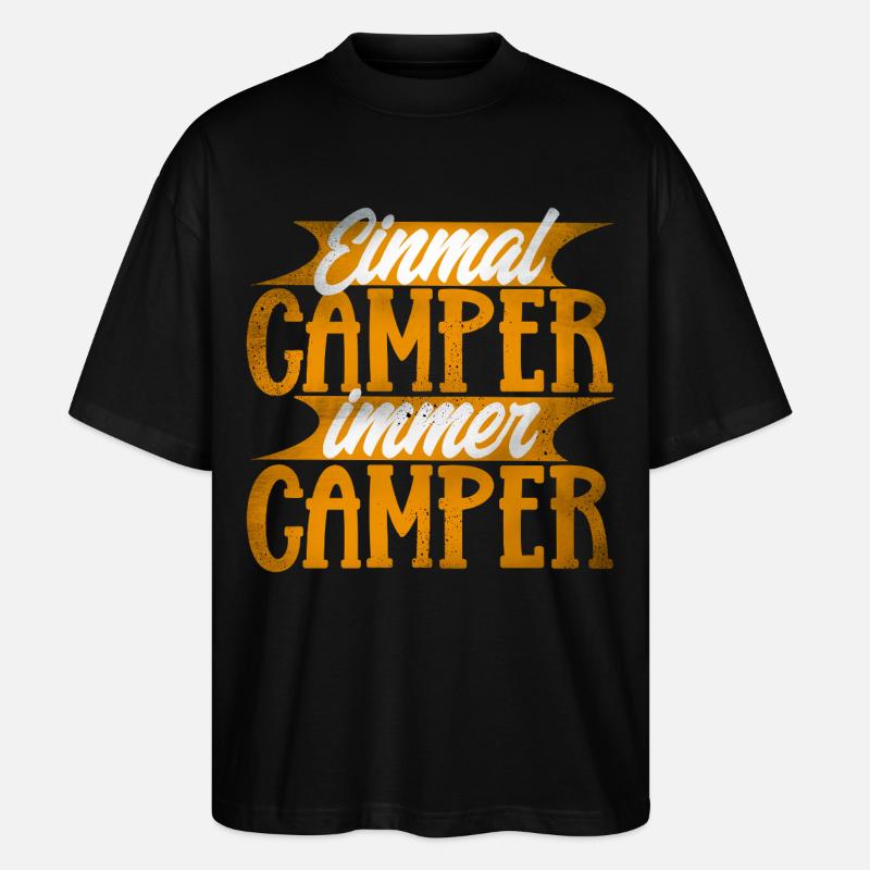 Camping - Stanley/Stella Oversized Unisex Bio T-Shirt Blaster 2.0 - Schwarz