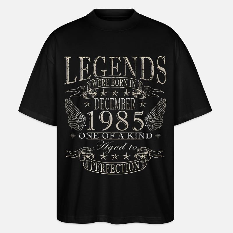 Cadeau d’anniversaire de décembre 1985 - T-shirt bio Blaster 2.0 coupe oversize Stanley/Stella Unisexe - noir
