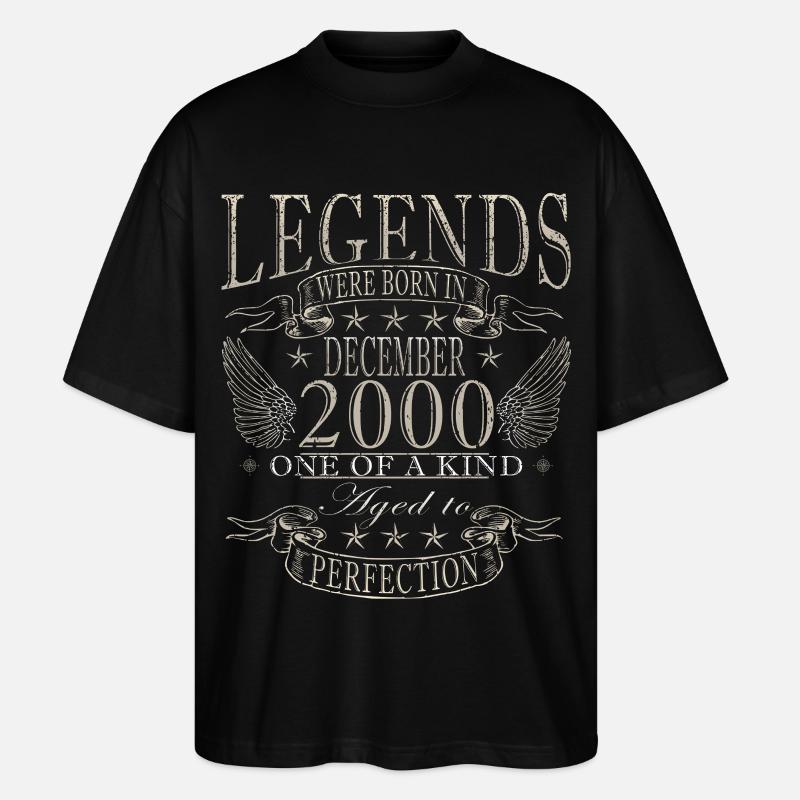 Dezember 2000 Dezember Jubiläum Dezember 2000 - Stanley/Stella Oversized Unisex Bio T-Shirt Blaster 2.0 - Schwarz