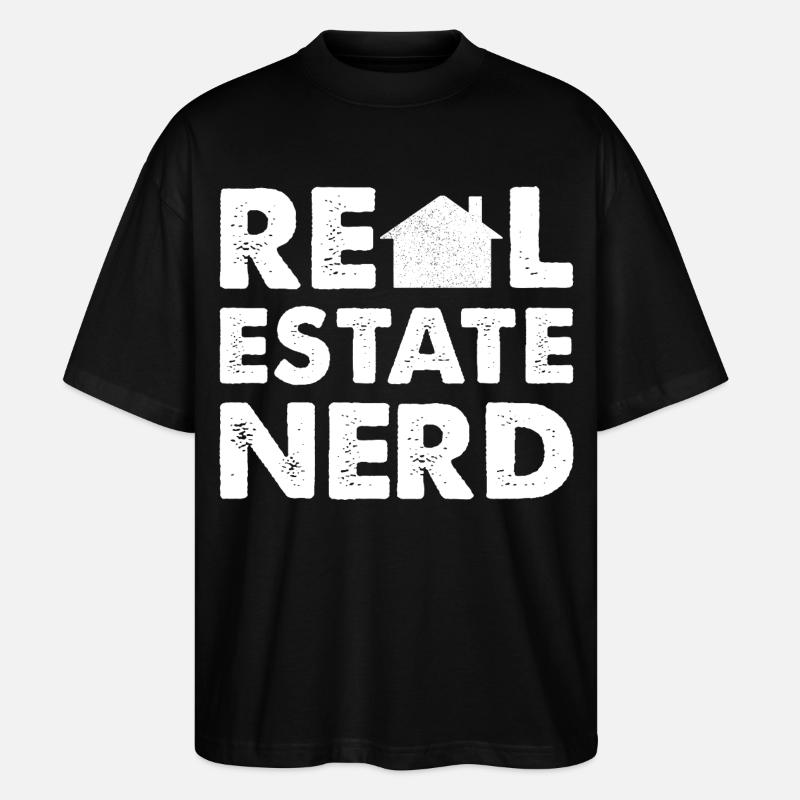 RealEstate Nerd - Stanley/Stella Oversized Unisex Bio T-Shirt Blaster 2.0 - Schwarz