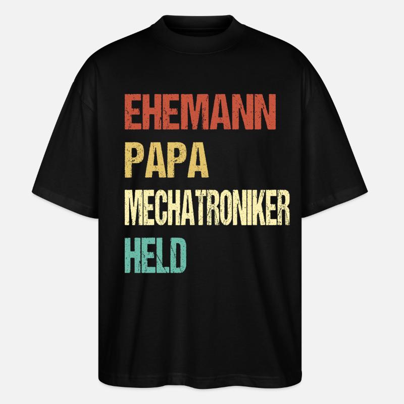 Mechatroniker Papa - Stanley/Stella Oversized Unisex Bio T-Shirt Blaster 2.0 - Schwarz