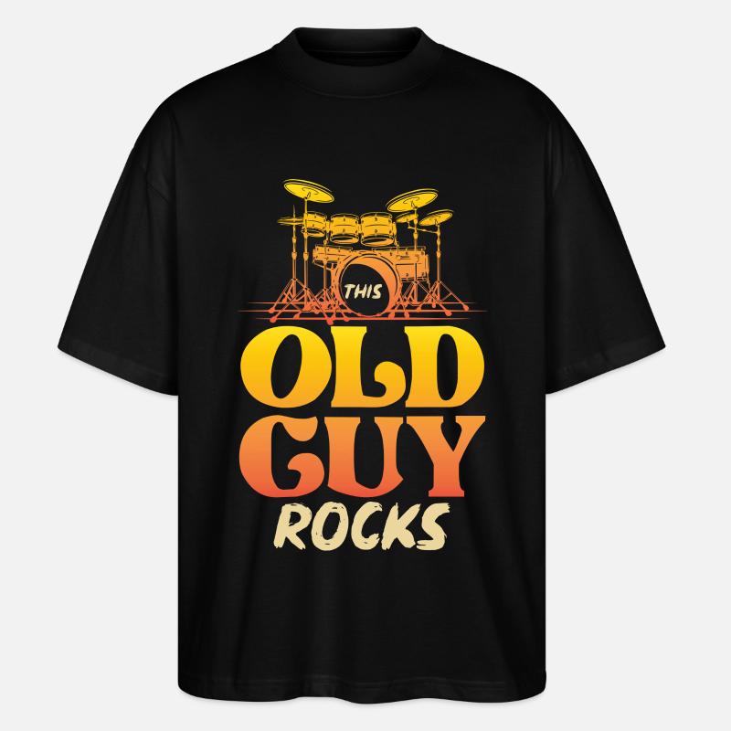 Alter Mann Rocks Schlagzeug - Stanley/Stella Oversized Unisex Bio T-Shirt Blaster 2.0 - Schwarz