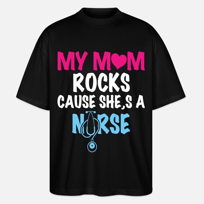 Krankenschwester Mama - Stanley/Stella Oversized Unisex Bio T-Shirt Blaster 2.0 - Schwarz